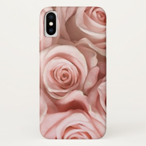 Pink roses iPhone XS case
