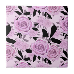 Pink roses Ceramic Tile