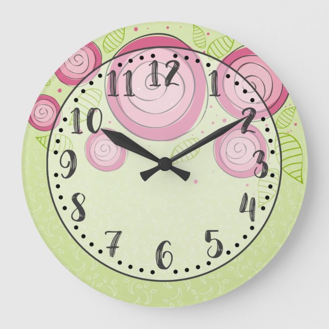Pink Roses Clock (Front)