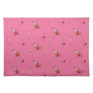 Pink roses cloth placemat