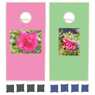 Pink Roses Cornhole Set