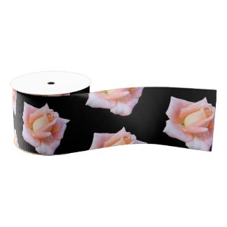 Pink Roses Custom Grosgrain Ribbon