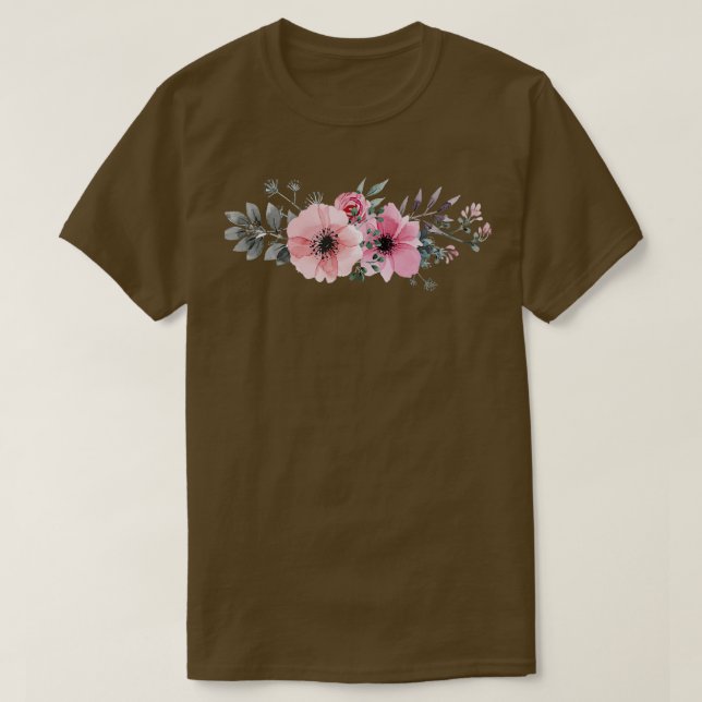 Pink Roses Cute Roses T-Shirt (Design Front)