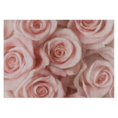 Pink roses cutting board