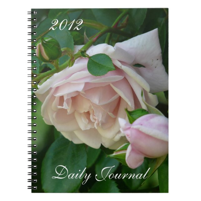 Pink Roses-Daily Journal-Year Notebook (Front)