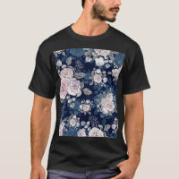 Pink Roses Dark Blue: Vintage