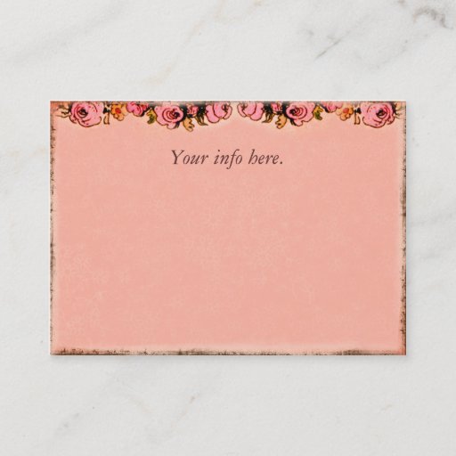 Customizable Pink Roses Design Business Profile Card Business Card Templates