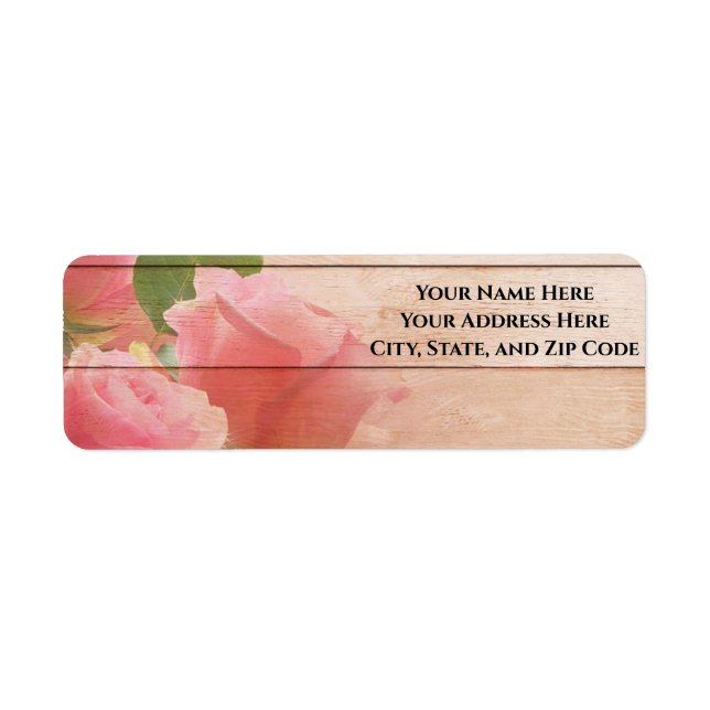 Pink Roses Design Label (Front)