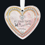 Pink Roses |Diamonds 30th Birthday Keepsake Orname Ornament<br><div class="desc">Elegant faux (printed) diamonds and pink roses and pampass grass keepsake 30th birthday ornament design by Holiday Hearts Designs (rights reserved). Template fields are provided for you to personalize with name and date. All effects (diamonds and abstract floral tones) are faux -- they are designed to appear as realistic as...</div>