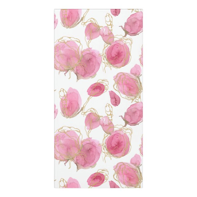 Pink roses door sign (Classic Front Vert)