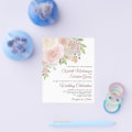 Pink Roses Elegant Boho PAPER Wedding Invite Flyer | Zazzle