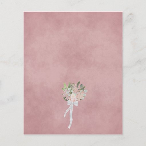 Pink Roses Elegant Boho PAPER Wedding Invite Flyer | Zazzle
