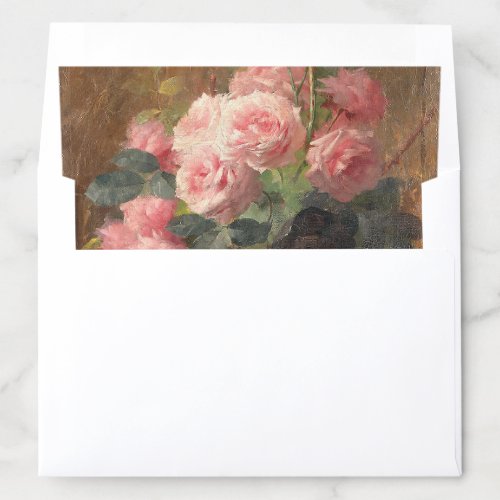 Pink Roses Elegant Fine Art Wedding Envelope Liner