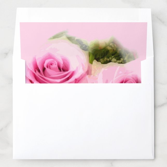 Pink Roses Elegant Pretty Template Floral Trendy Envelope Liner (In Envelope)