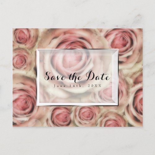 Pink Roses Elegant Save the Date Invitations