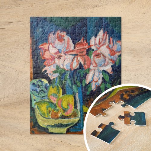 Pink Roses  Ernst Ludwig Kirchner Jigsaw Puzzle