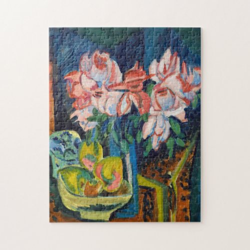 Pink Roses  Ernst Ludwig Kirchner Jigsaw Puzzle