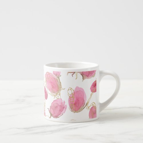 Pink roses espresso cup