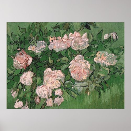 Pink Roses F595 Van Gogh Fine Art Poster