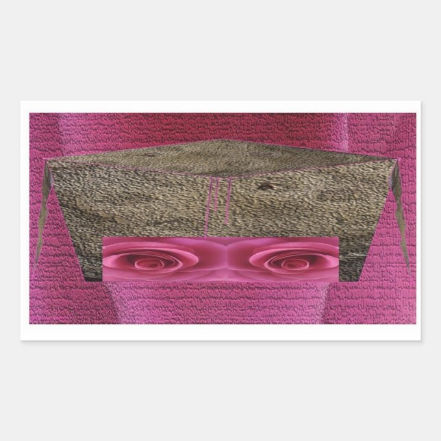 Pink roses face. rectangular sticker (Front)