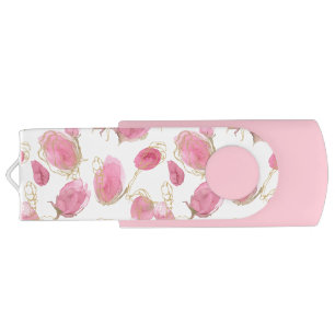 Pink roses flash drive