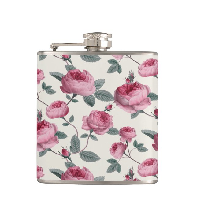 Pink Roses Flask (Front)