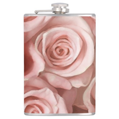 Pink roses flask