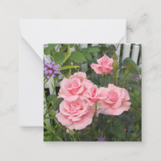 Pink Roses Flat Note Cards