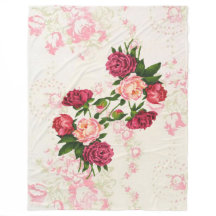 Pink Roses Fleece Blanket