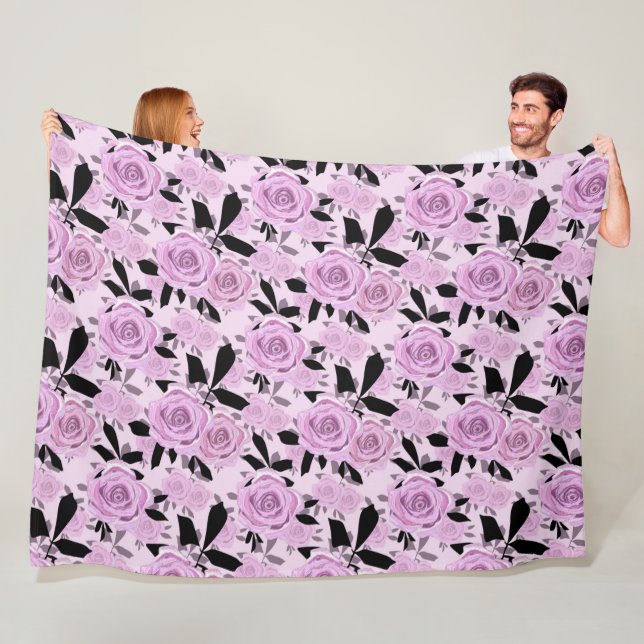  Pink roses   Fleece Blanket (In Situ)