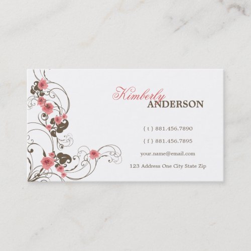 Pink Roses Fleur Elegant Custom Profile Card