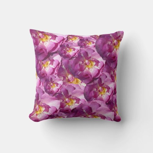 Pink Roses Floarl Photo Throw Cushion