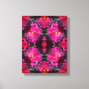 Pink Roses Floral Abstract Art Canvas Print