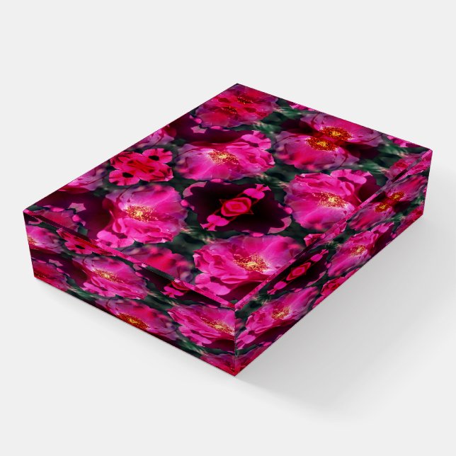 Pink Roses Floral Abstract Art        Paperweight (Angled)