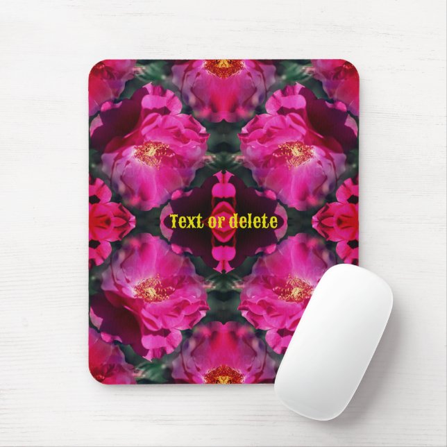 Pink Roses Floral Abstract Art Personalized      Mouse Pad (With Mouse)
