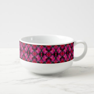 Pink Roses Floral Abstract Art Soup Mug