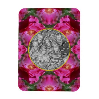 Pink Roses Floral Abstract Frame Add Your Photo    Magnet by SmilinEyesTreasures at Zazzle
