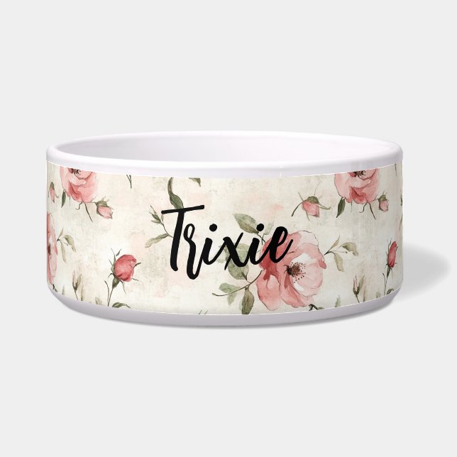 Pink Roses Floral  Bowl (Front)