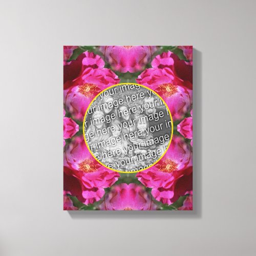 Pink Roses Floral Create Your Own Photo    Canvas Print