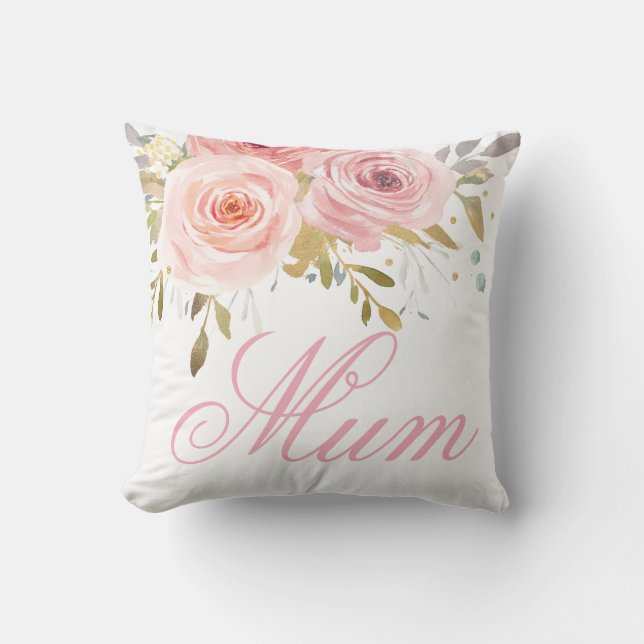 Pink Roses Floral Cushion Mom Mom Mother's Day (Front)