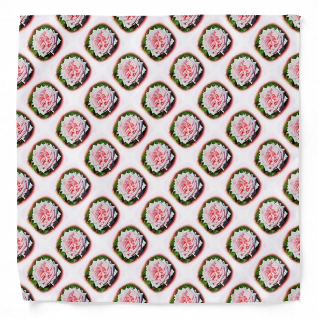 Pink roses floral design bandana (Front)