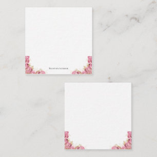 Pink Roses Floral Elegant Personalized Note Card