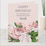 Pink Roses Floral Glitter Sweet 16 Grandparents Card<br><div class="desc">Elegant vintage botanical blush pink watercolor roses and green leaves on pink Sweet 16 birthday card with sparkling silver glitter.  Personalized from grandparents to their daughter on her 16th birthday. Contact me for assistance with your customizations or to request additional matching or coordinating Zazzle products.</div>