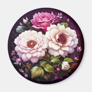Pink Roses Floral Magnet