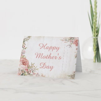 Pink Roses Floral Mother's Day Greeting Card