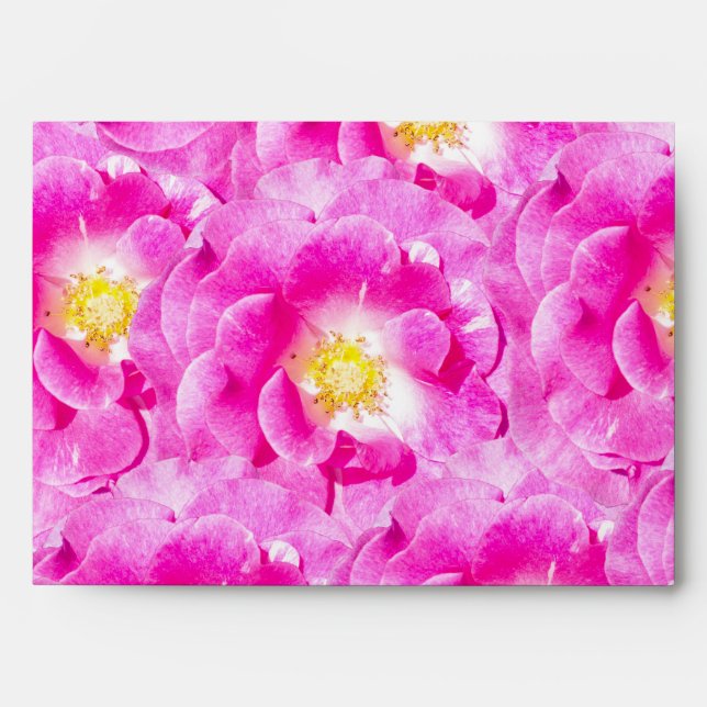Pink roses floral pattern envelope (Front)