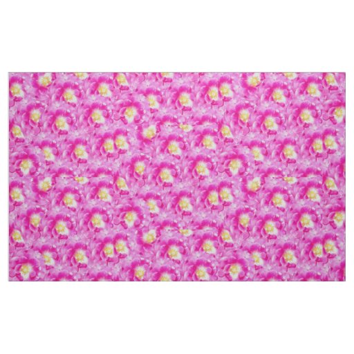 Pink roses floral pattern fabric