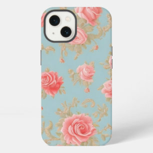 Pink Roses Floral Pattern iPhone 13 Case