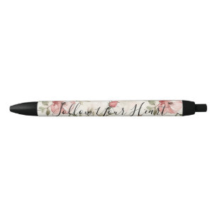 Pink Roses Floral Pen