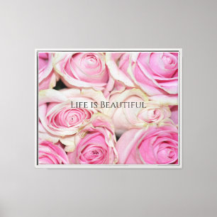 Pink Roses Floral (photography by me) Canvas Print